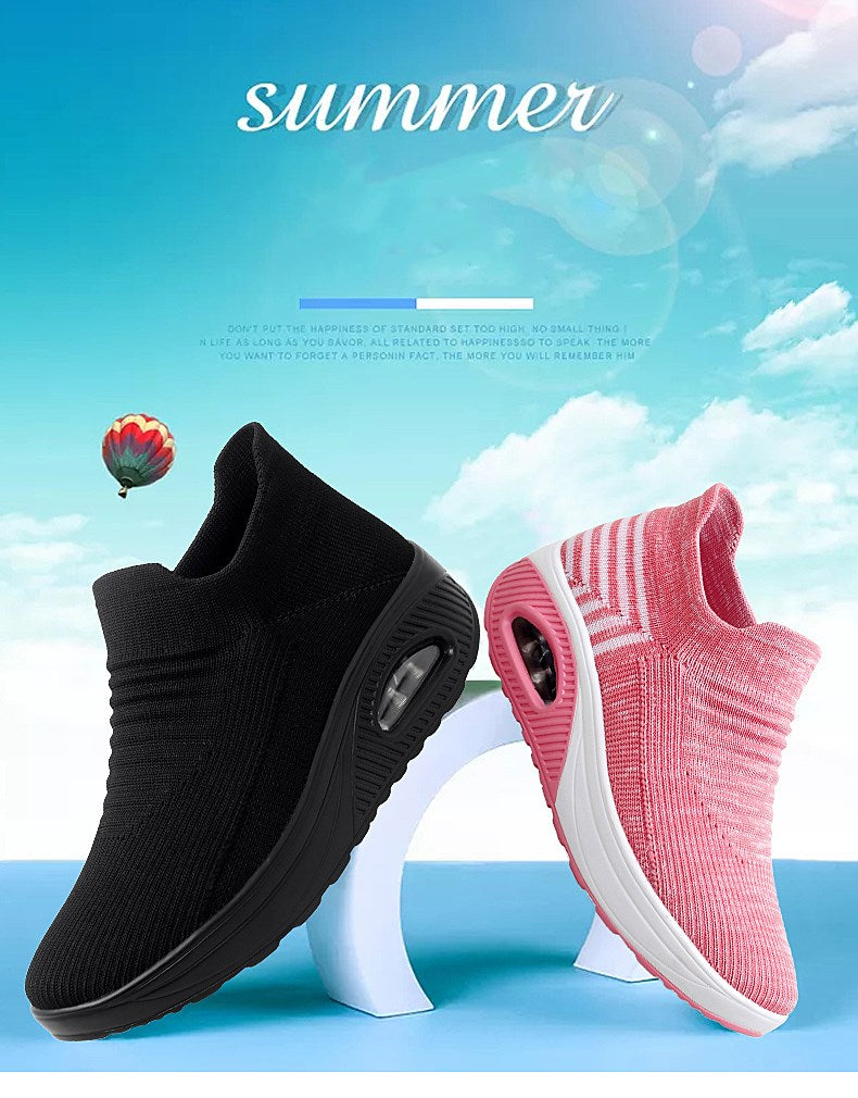 Lightweight Breathable Slip-on Women’s Platform Running Shoes