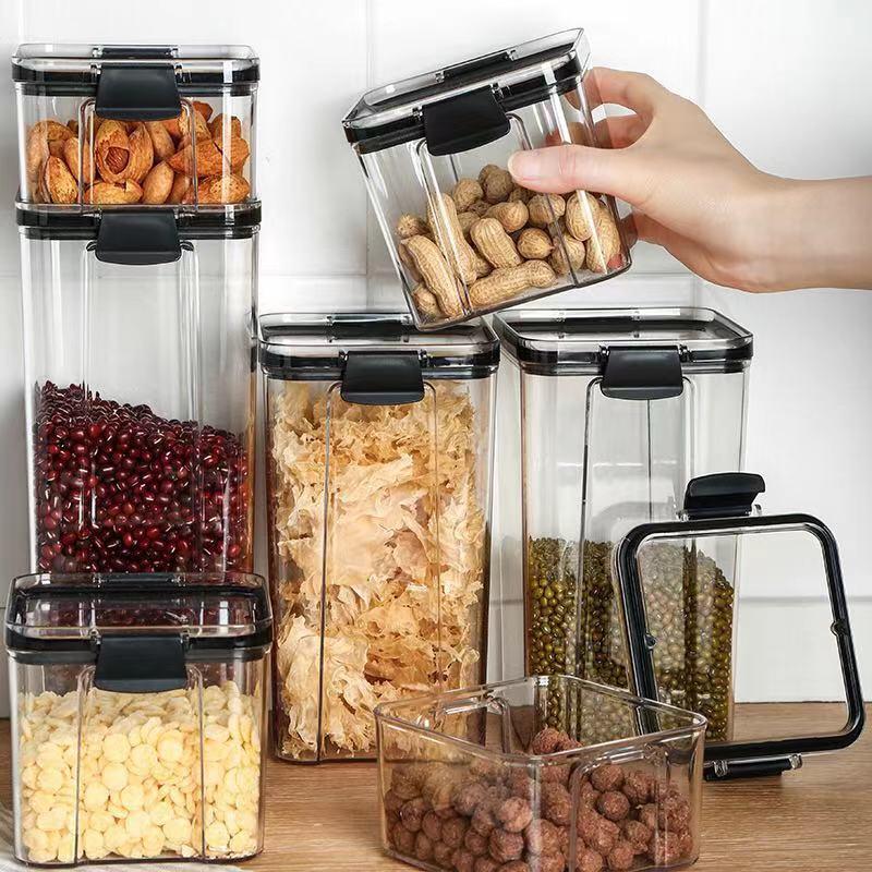 Square Food Storage Container with Clip-On Lid