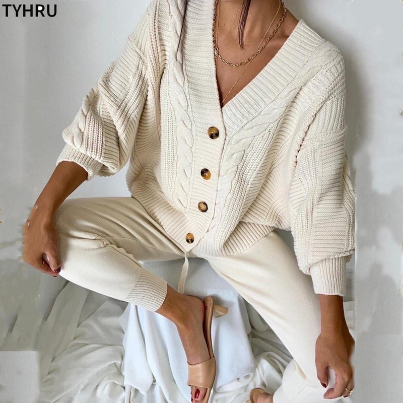 Sweat Pants and Cardigan Set