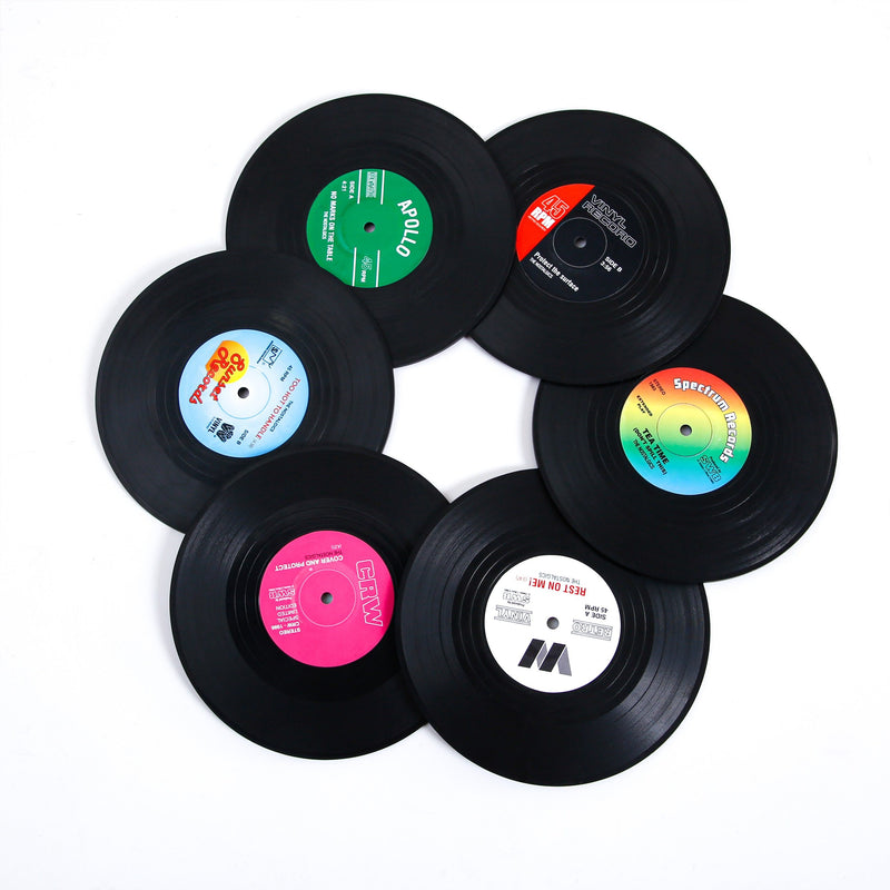 Vinyl Record Coasters (6 Pieces)